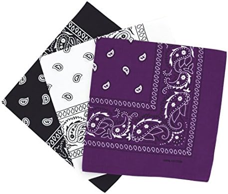 Laciteinterdite Set of 3 Paisley Bandanas for Men and Women, 57 x 57 cm One Size Pink