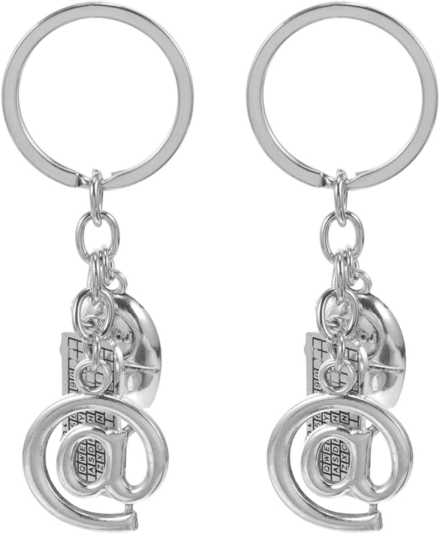 LIFKOME 2pcs Alloy Computer Keyboard and Mouse Keychain Pendant, Mini Keyboard Key Ring for Backpack and Party Favor Accessories