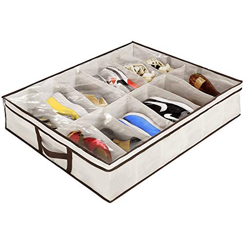 Ziz Home Under Bed Shoe Organizer (1 & 2 Pack) for Kids