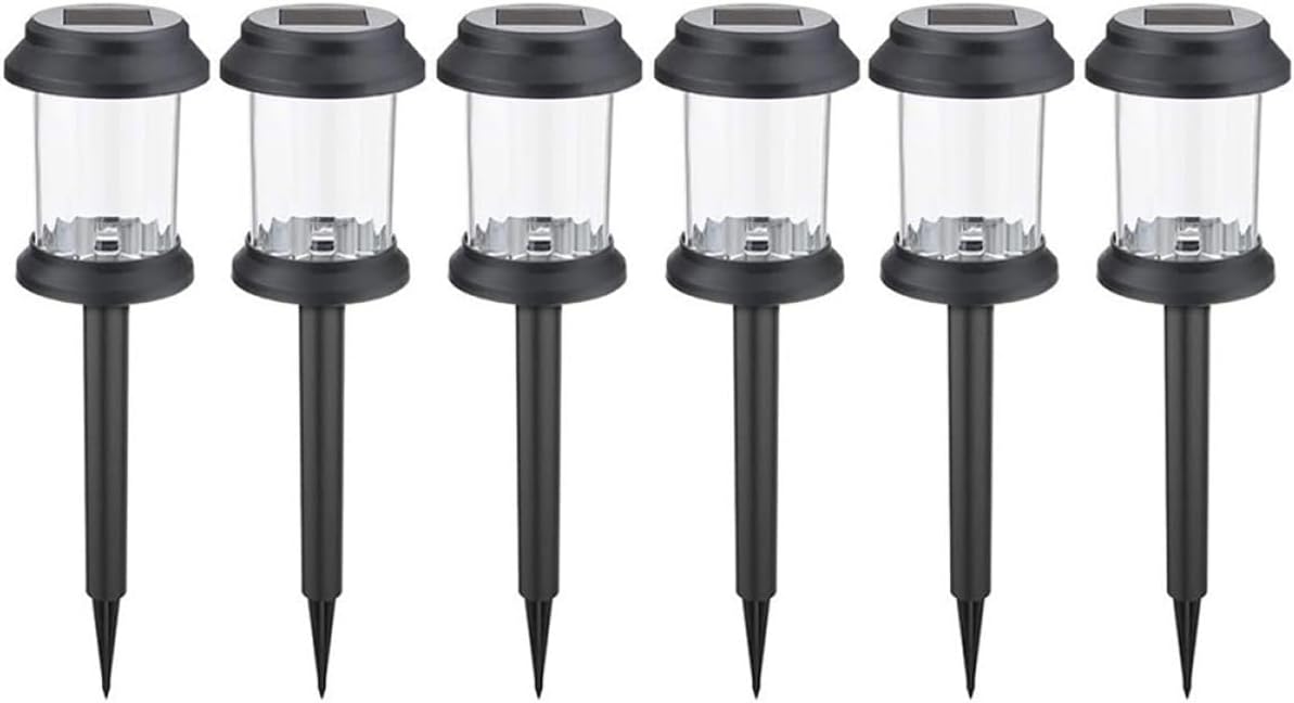 CHILDWEET 6pcs Solar Lawn Lights LED Landscape Path Lights Waterproof Outdoor Garden Ground Plug Night Lighting for Patio and Yard