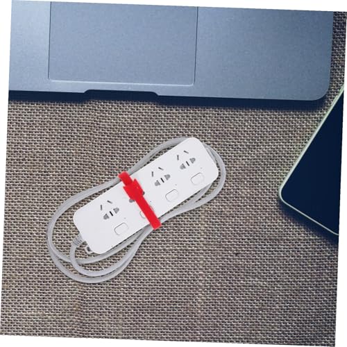 jojofuny 100pcs Reusable Cable Ties Cord Organizer Straps with Hook and Loop Fastener, Red Self-adhesive Cord Wraps for Home and Office Cable Management under Desk miniatura 6