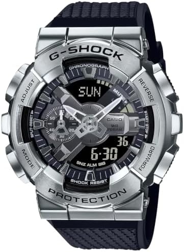 Casio G-Shock GM110-1A Men's Watch | G-Steel Silver Stainless Steel Bezel | Analog Digital | 200M Water Resistant