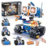 Demkia 5in1 STEM Robot Building Kit, 560 PCS APP/Remote Control Mech RC Robotics for Kids Ages 8-12, Science Kit Coding Robots Toy Set, Birthday Gifts for Boys Age 8-14+