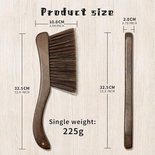 1 Stück Handfeger mit Holz Langem Griff, Bettlaken Staubbürste, Staubentfernungsbürste, Geeignet für Wohnzimmer, Schlafzimmer, verwendet für die Reinigung von Sofas, Betten, Bettwäsche, Kissen, etc