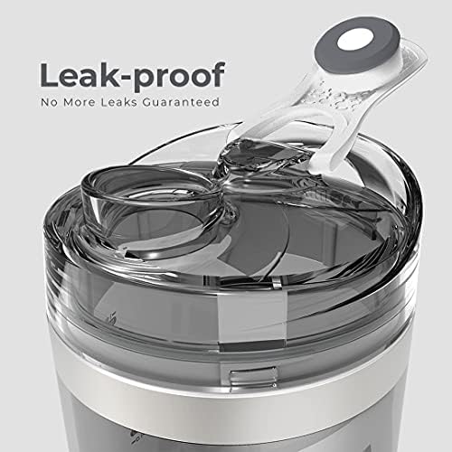 Promixx Pro Shaker Bottle (MiiXR Edition) | Rechargeable, Powerful for Smooth Protein Shakes | includes Supplement Storage - BPA Free | 600ml Cup (Silver/White)