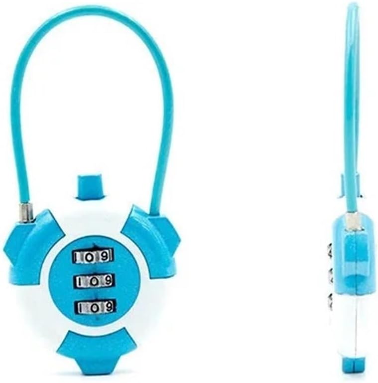 Color Code Combination Padlock Digital Password Lock Wirerope for Door Cabinet Box Game Luggage Rarelock ZS19 1Pcs(Rose Red)