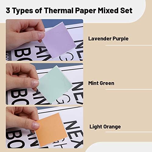Phomemo Printer Paper - M02/M02Pro/M02S/M03/M03AS/M04S Mini Sticker Printer Paper, Green/Purple/Orange Mini Bluetooth Pinter Paper - 50mm x 3.5m Self-Adhesive Sticker Paper, 3 Rolls