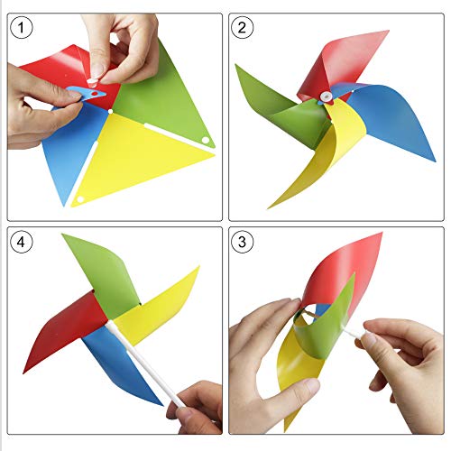 Tsocent 4 Colors Mixed Pinwheels (Pack Of 36) - Party Favors Plastic Toy Pinwheels Educational Wind Spinners 36 Pcs Gifts For Kids - Outdoor Decorational Pinwheels Windmill For Yard And Garden #TOP3