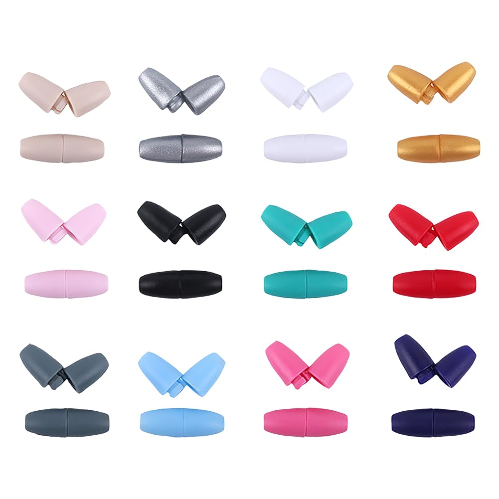 Hugede Colorful 50 Sets Plastic Breakaway Clasps Bead Barrel Connectors Small Safety Breakaway Clasps Breakaway Lanyard Clasps For Necklace