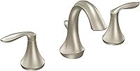 Moen Eva TV6420BN Brushed Nickel 2-Handle High Arc Widespread Bathroom Faucet, Valve Included for 3-Hole Sinks