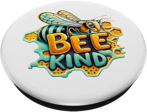 Miniatura 2 de Cool Bee Kind Shirt Flower Funny Bumble Bee Women Girls PopSockets Standard PopGrip