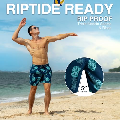 Image of Kanu Surf Men's Big Viper Extended Size Stripe Swim Trunk