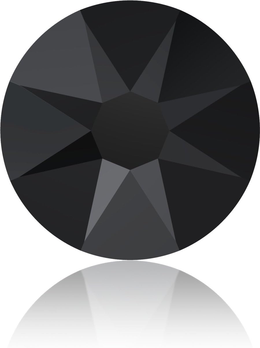 SWAROVSKI Professional 2088 SS12 Jet Flat Back Crystal Rhinestone