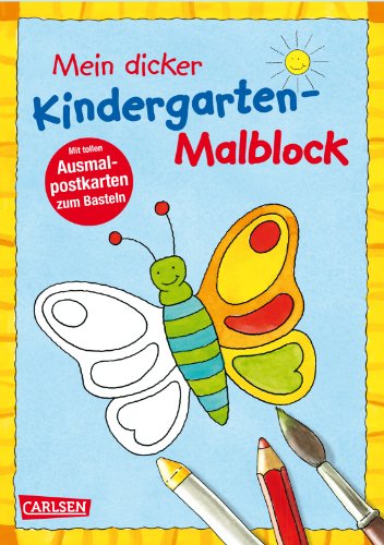 Mein dicker Kindergarten-Malblock: Für Jungen und Mädchen ab 3 Jahren mit großen Malvorlagen und Postkarten zum Ausmalen