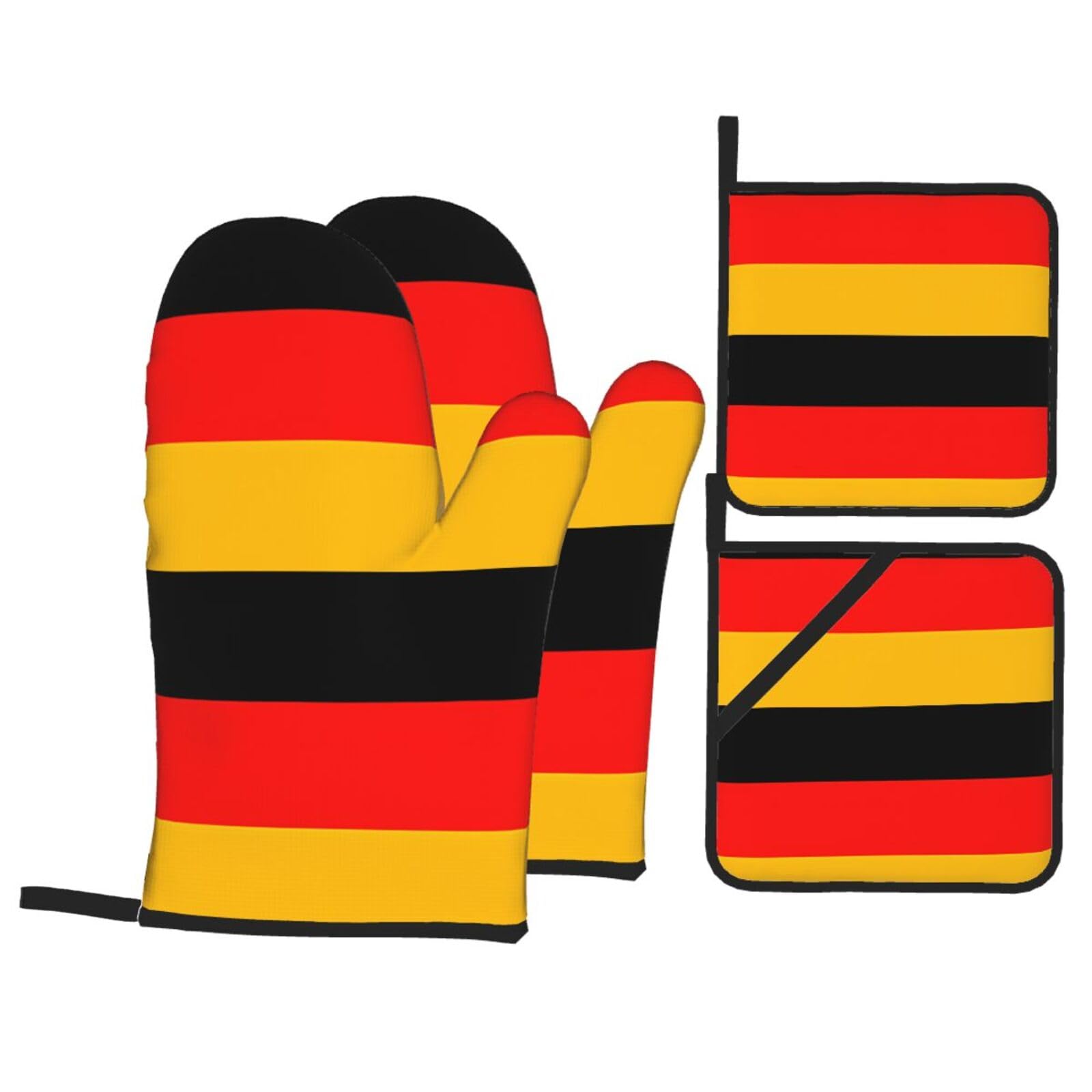 HJFCZH germany flag Prints Kitchen Throw Set: Durable Oven Layers with Waterproof Polyester – 4 Piece Heat Protection System