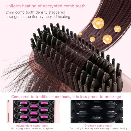 Cepillo Alisador Inalámbrico Portable 4 Niveles Rosa miniatura 7