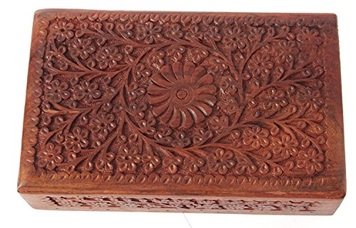 Store Indya Wooden Keepsake Jewelry Trinket Box Storage Organizer (Design 1) - Thumbnail 3