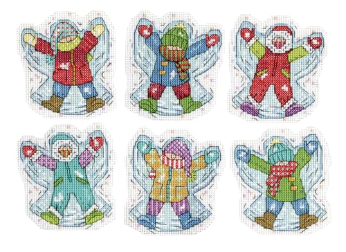 Point de croix anges des neiges kit broderie décoration Noël DIY