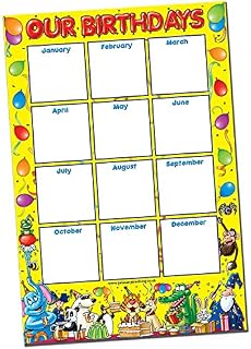Class Birthdays Calendar Childrens Pupils School Classroom Display Wall Poster A2 Primary Teaching Services