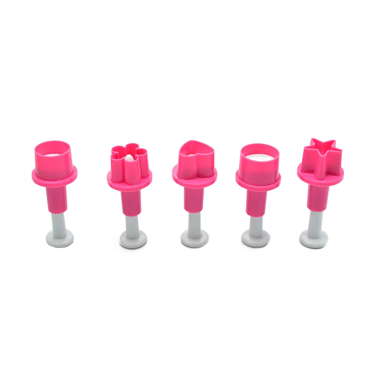 LiRRvb Plunger Plum-Blossom Flower Pentangle Fondant Cookie Cutter Decorating Mold Baking Biscuit-Mold Embossing Tools Cookie Stamp-molds for Baking