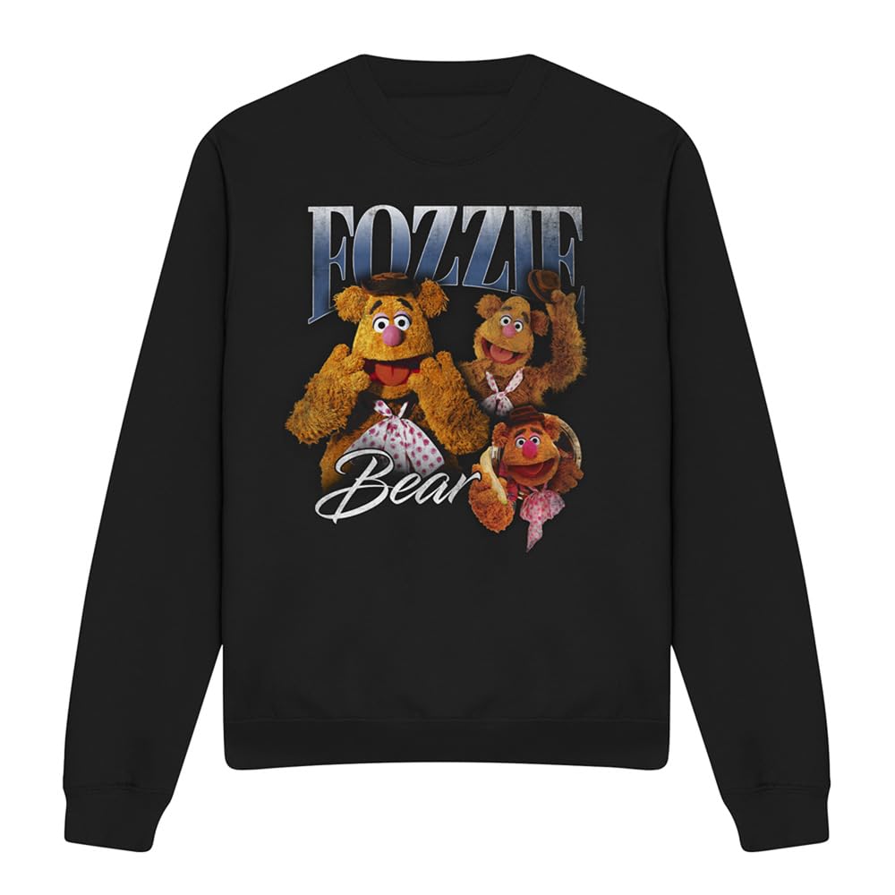 Muppets Disney The Fozzie Bear Homage Unisex Sweatshirt, Black, Large