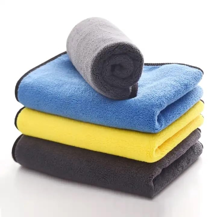 Cotton Bolls Microfiber Cloth 4 Pcs, 30x40 CM, Dual Color – Thick & Plush Fleece Fabric, Lint Free, Car Cleaning Cloth, Highly Absorbent, Extra Soft Microfibre Towels for Car Bike Cleaning-image-25