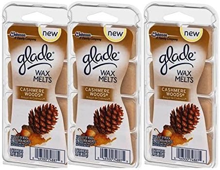 New Johnson Wax Melts Cashmere Woods, 8 Ct. Pack of 3 by Glade