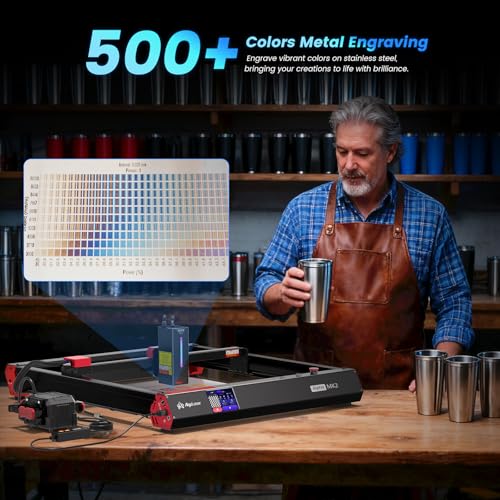 Image of Algolaser 40000mW Laser Engraver Machine - Laser Cutter /Engraver with Air Assist Kit - Laser Engraving Machine with 3.5 inch Smart Touchscreen & AlgoOS System,Laser Engraver for Metal,Wood,Acrylic