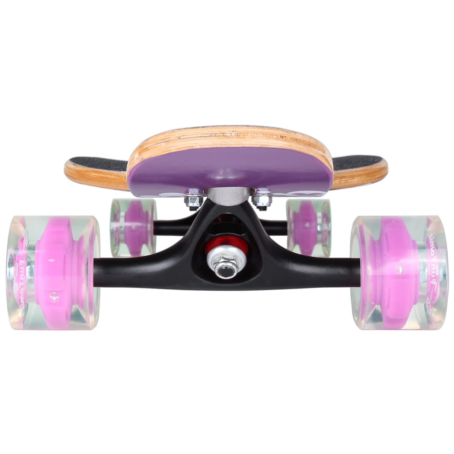 FunTomia Longboard Drop Through Cruiser Skateboard complet avec roulement à billes Mach1 High Speed T-Tool avec ou sans roues LED