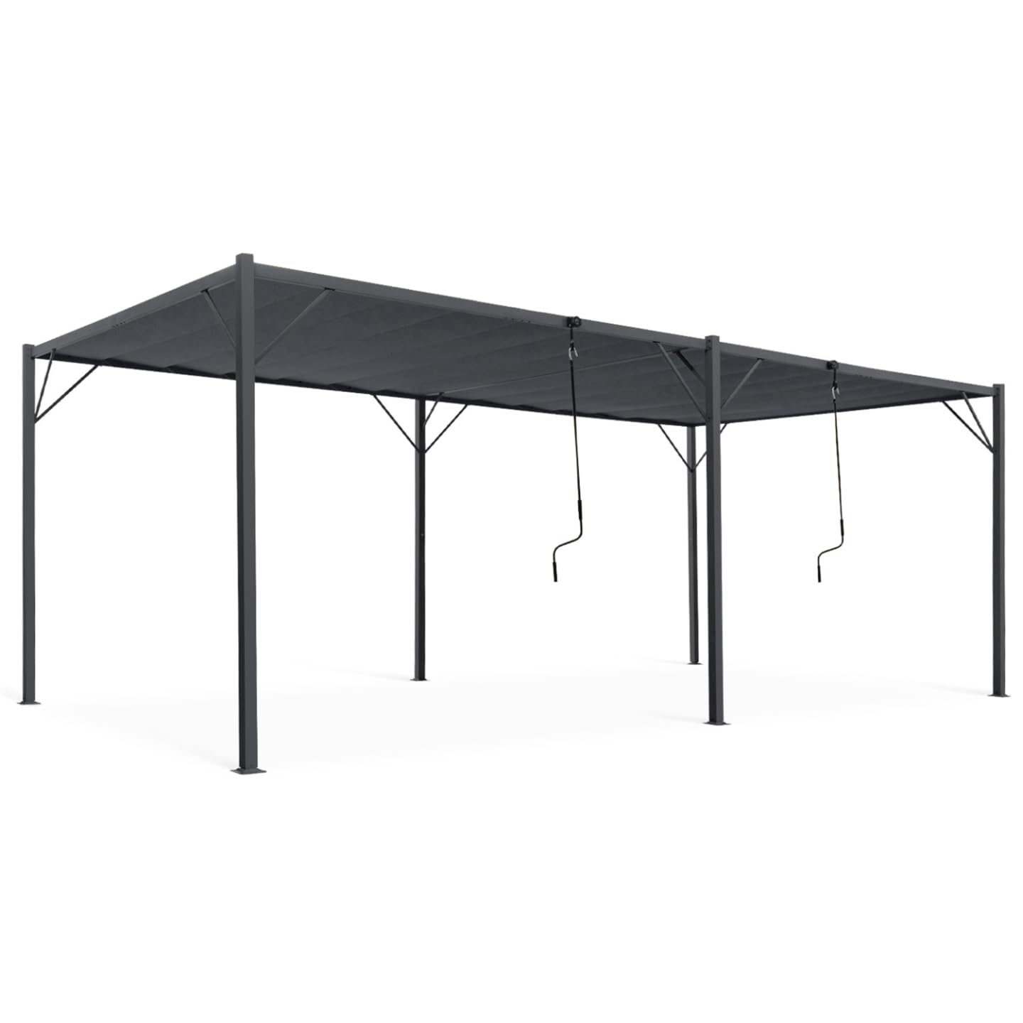 IDMarket – Pergola cuchillas orientables 3 x 6 m, color gris antracita