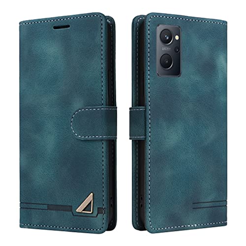 ���B���e�[�W�J�o�[ �Ή��@�� for Realme 9i 4G,�Ή��@�� for Oppo A96 / A76 / A36 / K10 4G �}�O�l�b�g���߃J�[�h�X���b�g�X�^���h�t���b�v�J�o�[ Blue