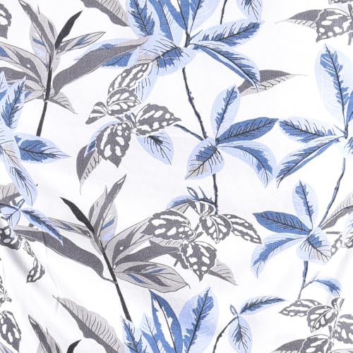 Image of UNM Men's Casual Shirt, Tropical Leaf Print on White