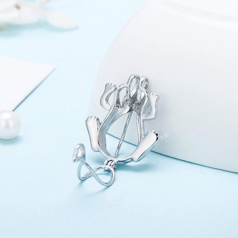 Frog Cage Pendants for Pearl Jewelry Making Sterling Silver, Design Cage Pendants for Women