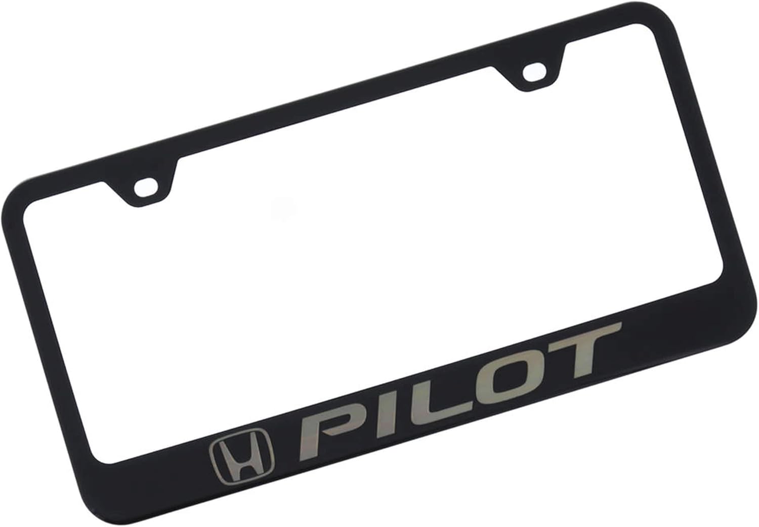 Au-TOMOTIVE GOLD Laser Etched Logo Stainless Steel License Plate Frame for Honda Pilot (Black)