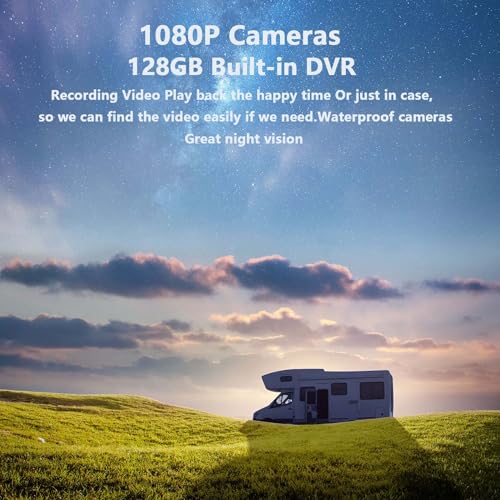 Image of Wireless Touchable Screen 128GB Large Audio 1080P 2 Split Image 11 Inch Monitor Backup Camera Built-in DVR Video for RV Truck Trailer Skid Steer Rear Front Reversing DW102
