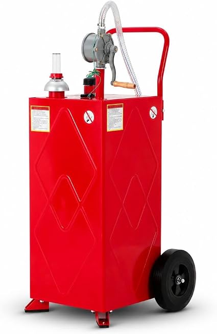 Amazon.com: 35 Gallon Fuel Caddy With Manual Pump With 2 Wheels ...