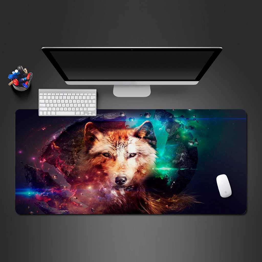 Tapis de souris de antidérapant grand format loup imprimé 3D 900x400 mm - 7