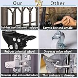 SMONTER 38" Heavy Duty Dog Crates Indoor & Outdoor Dog Cage Strong Metal Pet Kennel Playpen with Two Prevent Escape Lock and Locking Wheels - Image 5