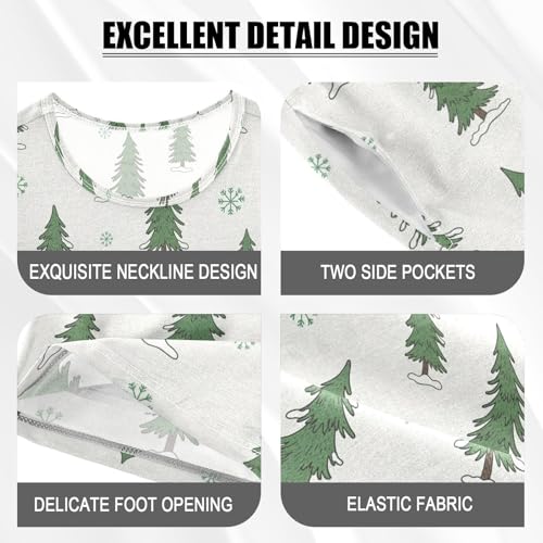 Pajama Short Sets Winter Trees Snow Pattern Soft Cotton Summer Sleepwear 2 Piece PJS Size 5-14T3