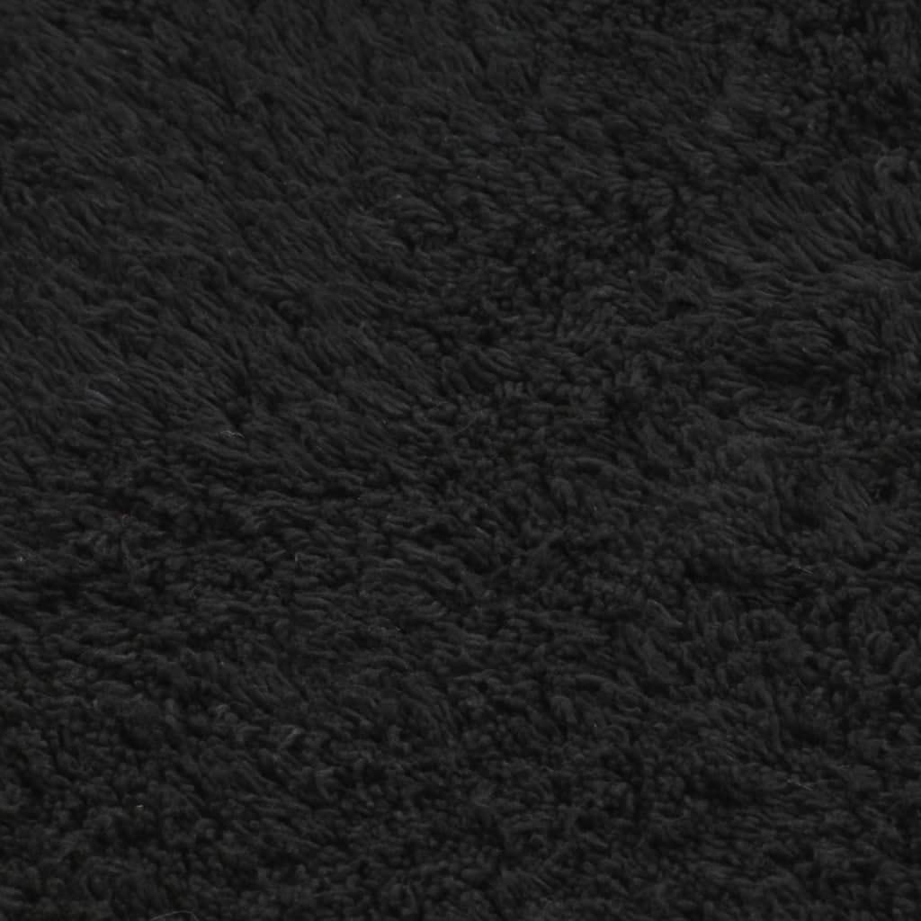 Set di 3 tappetini da bagno in cotone antracite, antiscivolo, assorbente, morbido, lavabile, per bagno, doccia, vasca da bagno, WC, comfort e sicurezza in bagno