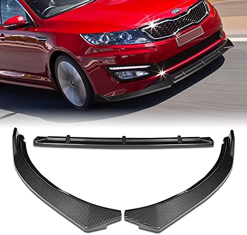 3PCS Front Bumper Splitter Spoiler Lip Fit for Compatible with 2011-2013 Kia Optima STP-Style, Trim Protection Spoiler, Air Chin Body Kit Splitter (Carbon Fiber Look)