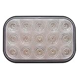 United Pacific 38749 - Brake/Tail/Turn Signal Light - 15 Led Rectangular, Red Led/Clear Lens
