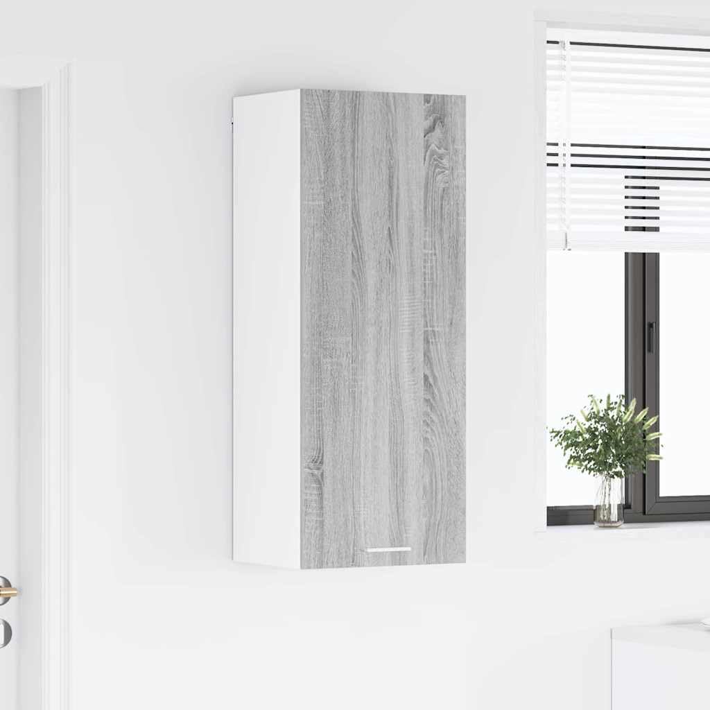 Hängeschrank Riga Graues Sonoma Holzwerkstoff 40 x 31 x 100 cm mit Tür und viel Stauraum für Küche Esszimmer Vorratsschrank Organizer und Aufbewahrung