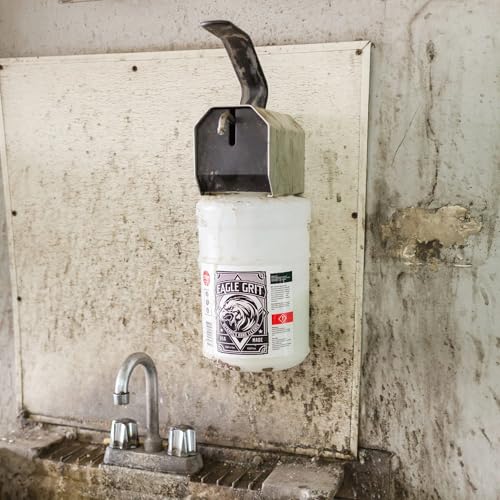 Image of Eagle Grit Heavy Duty Industrial Hand Cleaner Wall Mount System - 1 Gallon USA Made Mechanic Soap + Dispenser - Silica-Based, Solvent-Free Hand Degreaser - Removes Grease, Oil, Paint & Grime