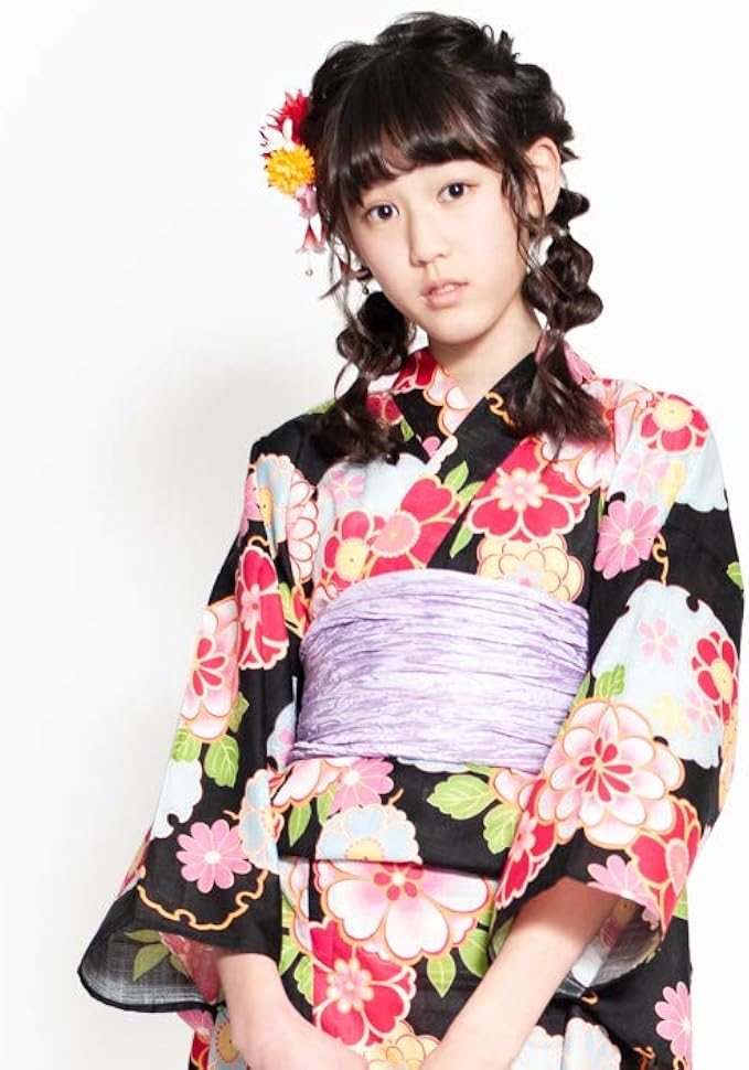 北欧デザイナーによる可愛い子供浴衣 女の子 ジュニア浴衣 新品