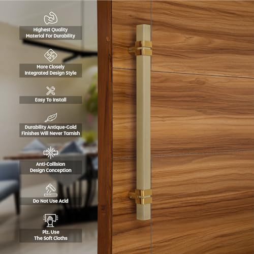 Image of LAPO 18 inch Square Stainless Steel Door Handle for Main Door /Glass Door Pull Push Handle /Main Door Handle for All Door (Pack of 1) Antique Finish | 3 Years Warranty