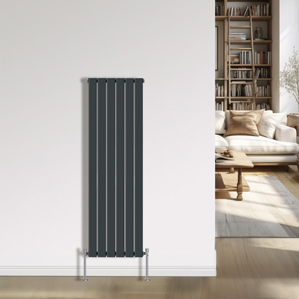 NRG Anthracite Radiator 1600x408mm- Single Flat Panel Interior Bathroom Radiators — image 1