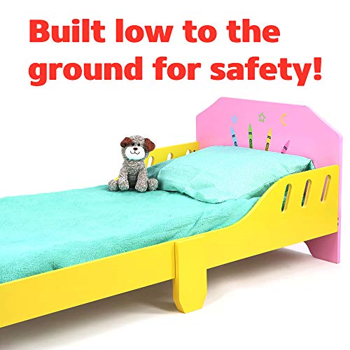 Kiddi Style Children's Junior Fun Crayon Themed Wooden Bed Kids Beds UK