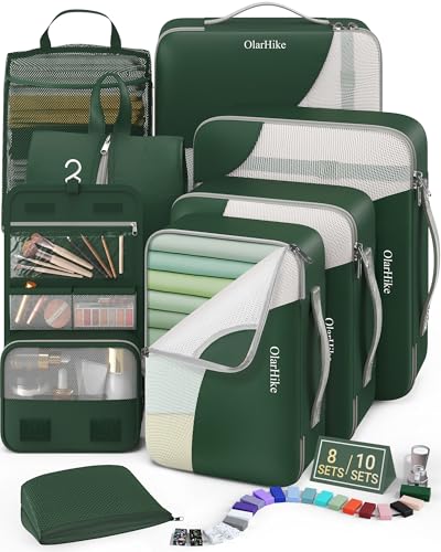 Image of OlarHike 8 Set Packing Cubes for Travel,Gifts for Women Mom,Anti-Tearing Suitcase Organizer,with Over 1000 pcs Mesh Holes,Vacation Essentials & Accessories for Cruise Ship