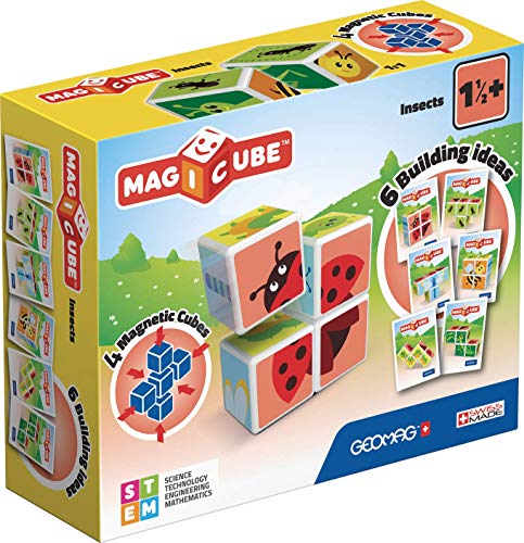 Preisvergleich Produktbild Geomag 00121 - MAGICUBE Insekten 4 Würfel, Konstruktionsspielzeug, mehrfarbig